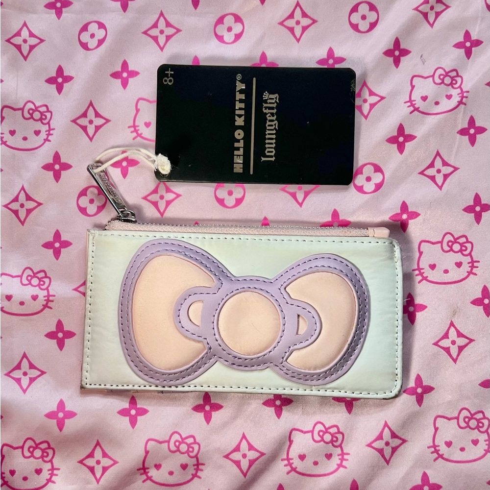 Loungefly x Sanrio Hello Kitty Bow Card Holder Zip Wallet NEW